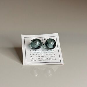 Blue Murano Glass Stud Earrings